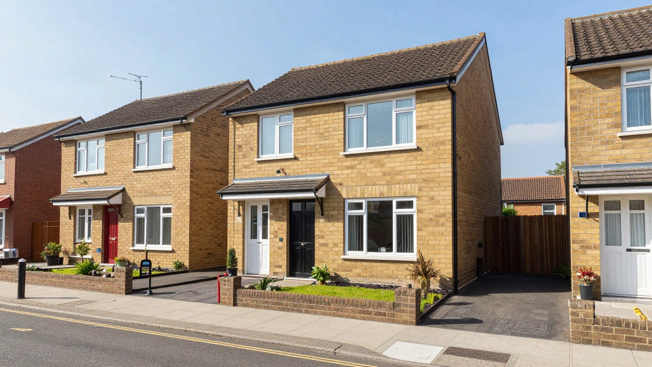 A modest and affordable starter home in a quiet suburban neighborhood