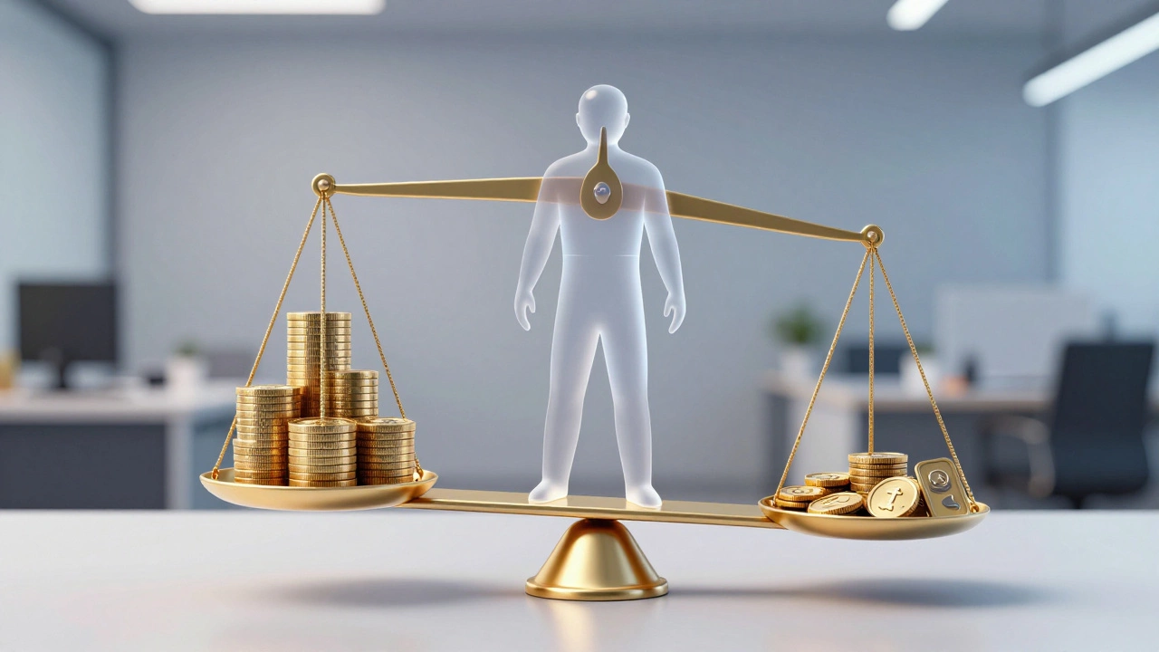 Conceptual art of debt-to-income ratio balance scale