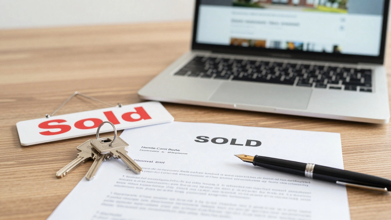 House keys and contract on a table symbolizing a deal