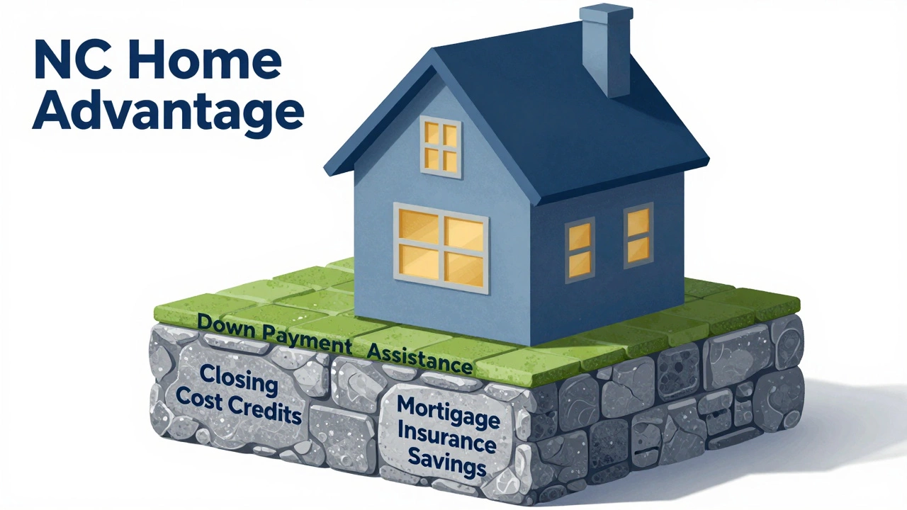 Illustration of house built from layers of financial savings blocks