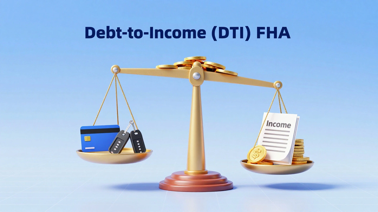 Scale balancing income coins against debt icons
